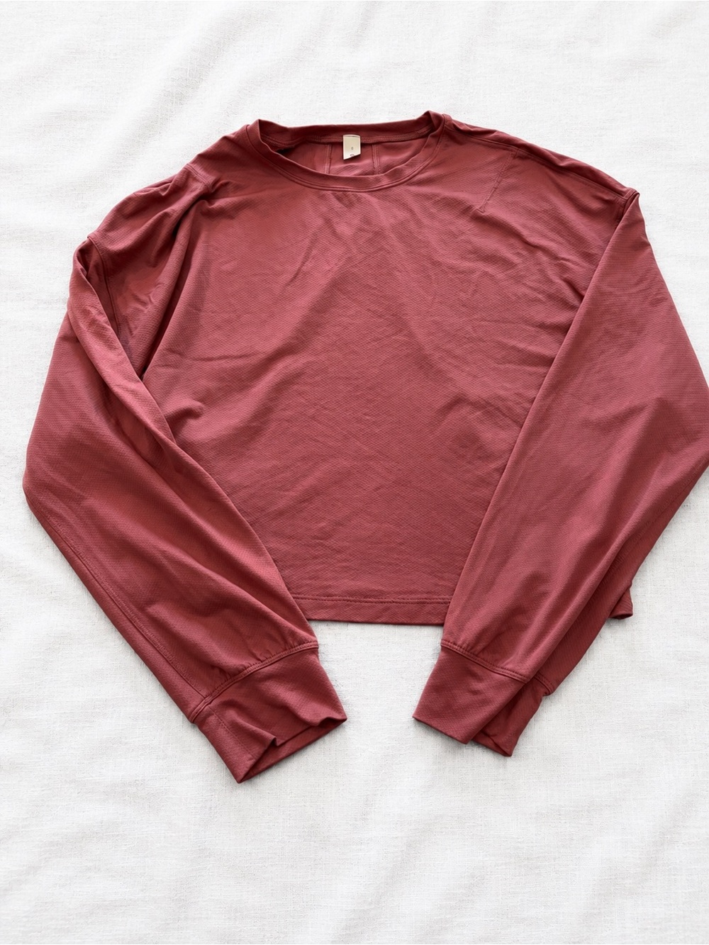 lululemon athletica Long-Sleeve Cropped Sweatshirt in Mauve